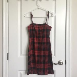 Shein - Red & Black, Tartan, Plaid Body Con Dress